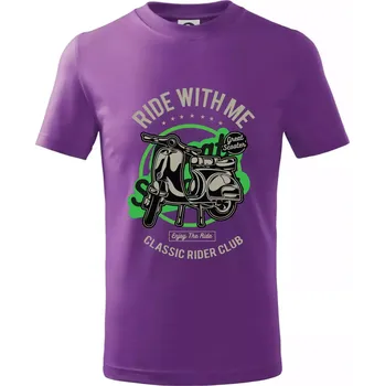Ride With Me - Tričko dětské bavlněné - 104-110cm / 3-4 roky ( Fialová )