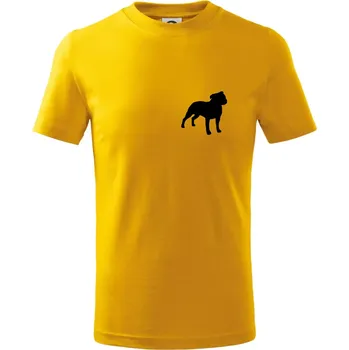 Chlapecké tričko Americký stafordširský teriér Na prsu - Tričko dětské bavlněné - 158 cm/12 let ( Žlutá )