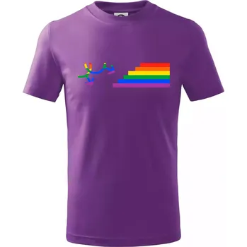 Gay symbol duha - Tričko dětské bavlněné - 122 cm/6 let ( Fialová )