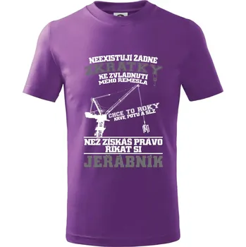 Jeřábník zkratky - Tričko dětské bavlněné - 122 cm/6 let ( Fialová )