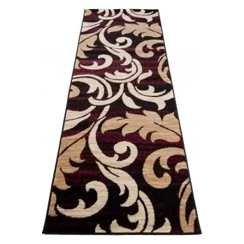 Koberec Makro Abra Koberec Běhoun CHEAP 2715B Listí béžový hnědý bordó černý Rozměr: 60x100 cm