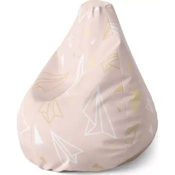 Sedací pytel Sablio Sedací vak Pear Zlaté a bílé vlaštovky - 70 x 95 x 15 cm