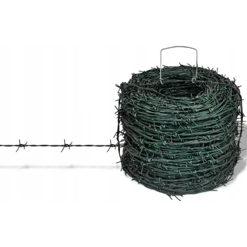 Vázací drát Ocelový ostnatý drát, zelený, 100 m