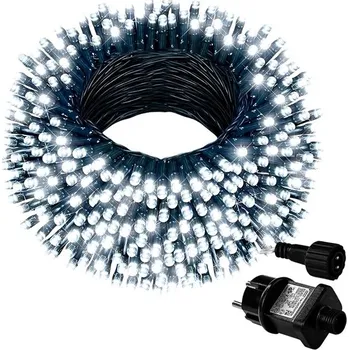 Vánoce senzanakupy vánoční závěs 5 m 210 led, studená bílá, časovač, propojovatelný