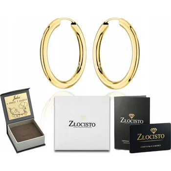 Náušnice ZLATÉ NÁUŠNICE KRUHY 585 2 CM 20 MM JAKO DÁREK 585