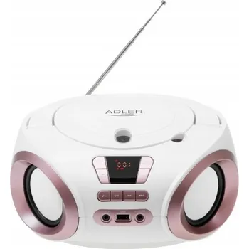 Radiomagnetofon Adler AD 1181 Boombox CD-MP3 USB FM Rádio AUX Bílý Měděný