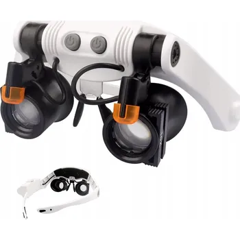 Lupa Profesionální LED čelová lupa, lupa na hlavu, lupa se světlem, lupa, sklo