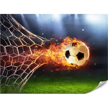 Fototapeta FOTOTAPETA PRO DĚTI FOTBAL SPORT OHEŇ PRO MLÁDEŽ 3D VZOR 270x180