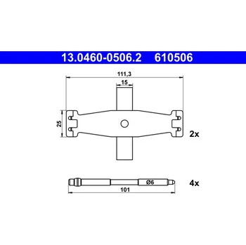 Brzdový kotouč Příslušenství kotoučové brzdy ATE 13.0460-0506.2