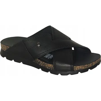 Dámské pantofle Panama Jack Salman C14 Černé kožené pantofle nazouváky velikost 42