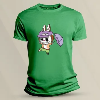 Bavlněné dětské tričko Labubu Lucky velikost 140 (9-11 let) Zelená