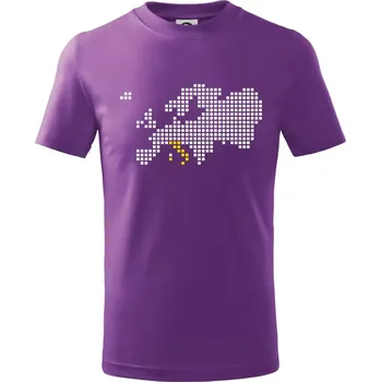 Mapa evropy - Itálie - Tričko dětské bavlněné - 104-110cm / 3-4 roky ( Fialová )