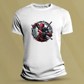 Chlapecké tričko Dětské tričko s potiskem Deadpool katana Bílá velikost 128 (7-8 let)