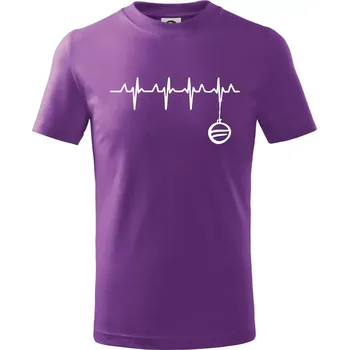 EKG Vánoční ozdoba - Tričko dětské bavlněné - 158 cm/12 let ( Fialová )