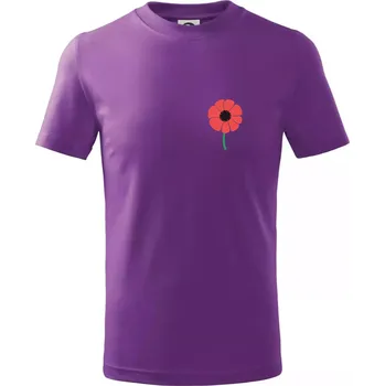Vlčí mák ikonka na prsu - Tričko dětské bavlněné - 98 cm / 2 roky ( Fialová )