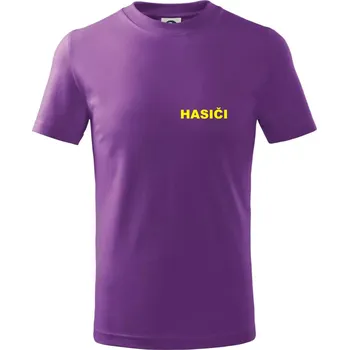 Hasiči název samostatný - Tričko dětské bavlněné - 146 cm/10 let ( Fialová )