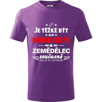 Je těžké být neodolatelný zemědělec - Tričko dětské bavlněné - 98 cm / 2 roky ( Fialová )