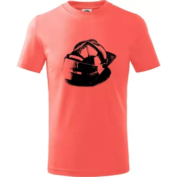 Chlapecké tričko Hasičská helma Americká - Tričko dětské bavlněné - 98 cm / 2 roky ( Korálová )