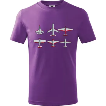 Letadlo modelář - Tričko dětské bavlněné - 98 cm / 2 roky ( Fialová )