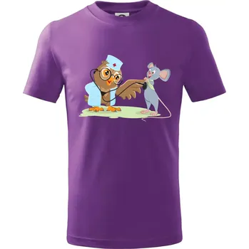 Chlapecké tričko Sova veterinář - Tričko dětské bavlněné - 122 cm/6 let ( Fialová )