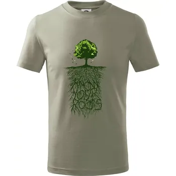 Know Your Roots - Tričko dětské bavlněné - 98 cm / 2 roky ( Light khaki )