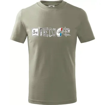 Science věda nápis - Tričko dětské bavlněné - 98 cm / 2 roky ( Light khaki )