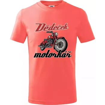 Dědeček motorkář - Tričko dětské bavlněné - 98 cm / 2 roky ( Korálová )