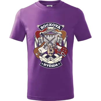 Rocková hvězda - Tričko dětské bavlněné - 134 cm/8 let ( Fialová )