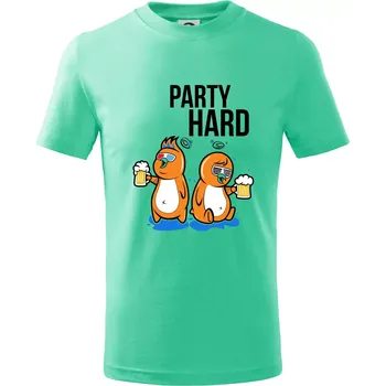 Party hard ptáci - Tričko dětské bavlněné - 98 cm / 2 roky ( Mátová )