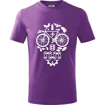 Bike lebka - Tričko dětské bavlněné - 104-110cm / 3-4 roky ( Fialová )