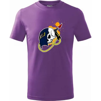 Svářeč - kreslená lebka - Tričko dětské bavlněné - 146 cm/10 let ( Fialová )