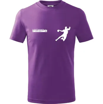 Handball sport - Tričko dětské bavlněné - 104-110cm / 3-4 roky ( Fialová )