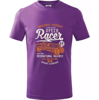 Speed Racer 4 auto - Tričko dětské bavlněné - 98 cm / 2 roky ( Fialová )