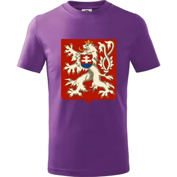 Znak ČSR - Třetí Československá republika (1945–1948) - Tričko dětské bavlněné - 98 cm / 2 roky ( Fialová )