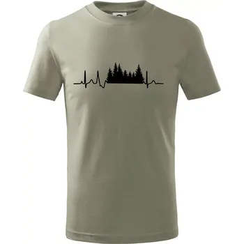 EKG les - Tričko dětské bavlněné - 98 cm / 2 roky ( Light khaki )