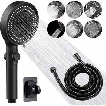 Sprchová hlavice Sprchová Sprchová Hlavice Zandor černá, 5 funkcí, úsporná