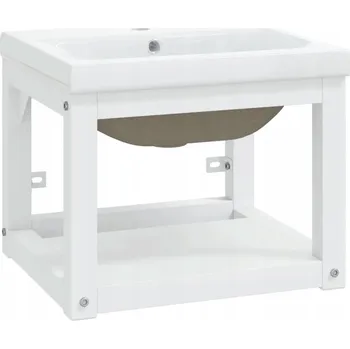 Koupelnový nábytek Koupelnový rám s vestavěným umyvadlem, bílý,