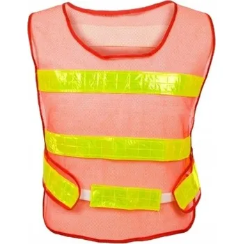 Reflexní vesta - oranžová XXL, boční suché zipy (3 reflexní pruhy), CE