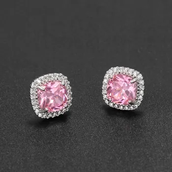 Náušnice KRÁSNÉ NÁUŠNICE PRO ŽENU Růžový Zirkon L