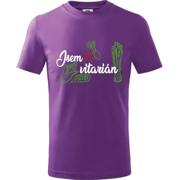Jsem vitarián - nápis - Tričko dětské bavlněné - 98 cm / 2 roky ( Fialová )