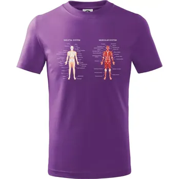 Skelet and Moscular system - Tričko dětské bavlněné - 98 cm / 2 roky ( Fialová )