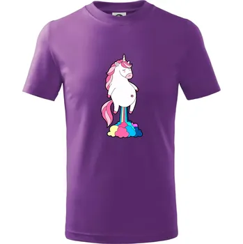 Jednorožec prdí - Tričko dětské bavlněné - 98 cm / 2 roky ( Fialová )