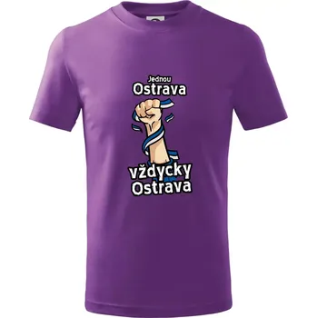 Jednou Ostrava vždycky Ostrava - Tričko dětské bavlněné - 134 cm/8 let ( Fialová )