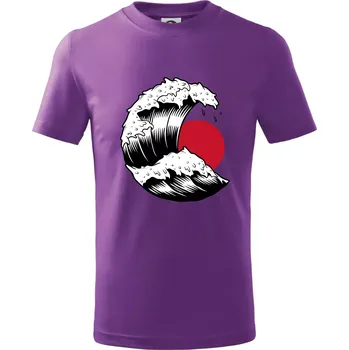 Japan culture - vlna - Tričko dětské bavlněné - 98 cm / 2 roky ( Fialová )