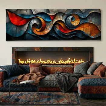 Obraz Obraz na plátně - Spirální vlny FeelHappy.cz Velikost obrazu: 60 x 20 cm