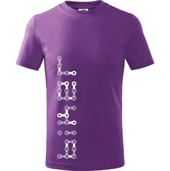Biker nápis na výšku řetěz - Tričko dětské bavlněné - 134 cm/8 let ( Fialová )