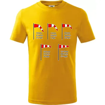 Větrný rukáv rychlosti - Tričko dětské bavlněné - 98 cm / 2 roky ( Žlutá )