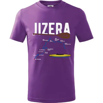 Mapa řeky Jizery - Tričko dětské bavlněné - 104-110cm / 3-4 roky ( Fialová )