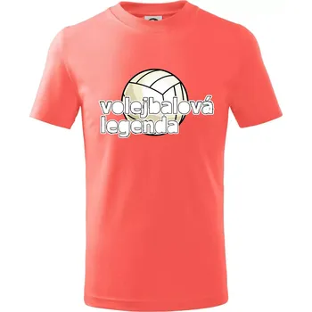 Chlapecké tričko Volejbalová legenda - bílé písmo - Tričko dětské bavlněné - 98 cm / 2 roky ( Korálová )