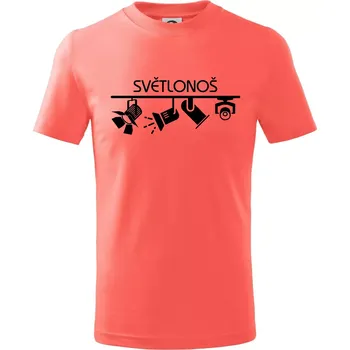 Chlapecké tričko Osvětlovač - světlonoš - Tričko dětské bavlněné - 98 cm / 2 roky ( Korálová )